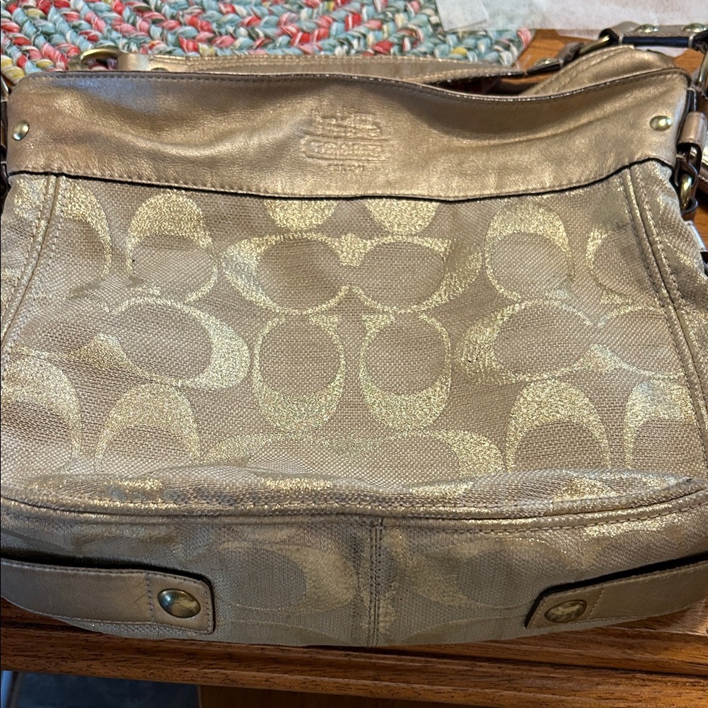 Coach Metallic Gold Shoulder Bag